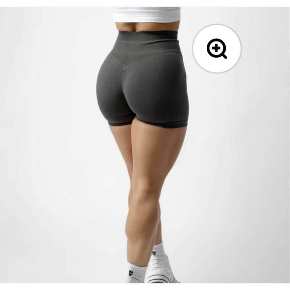 Gymreapers Infinity Seamless Booty Shorts Dark Gray Womens Medium Workout Gym